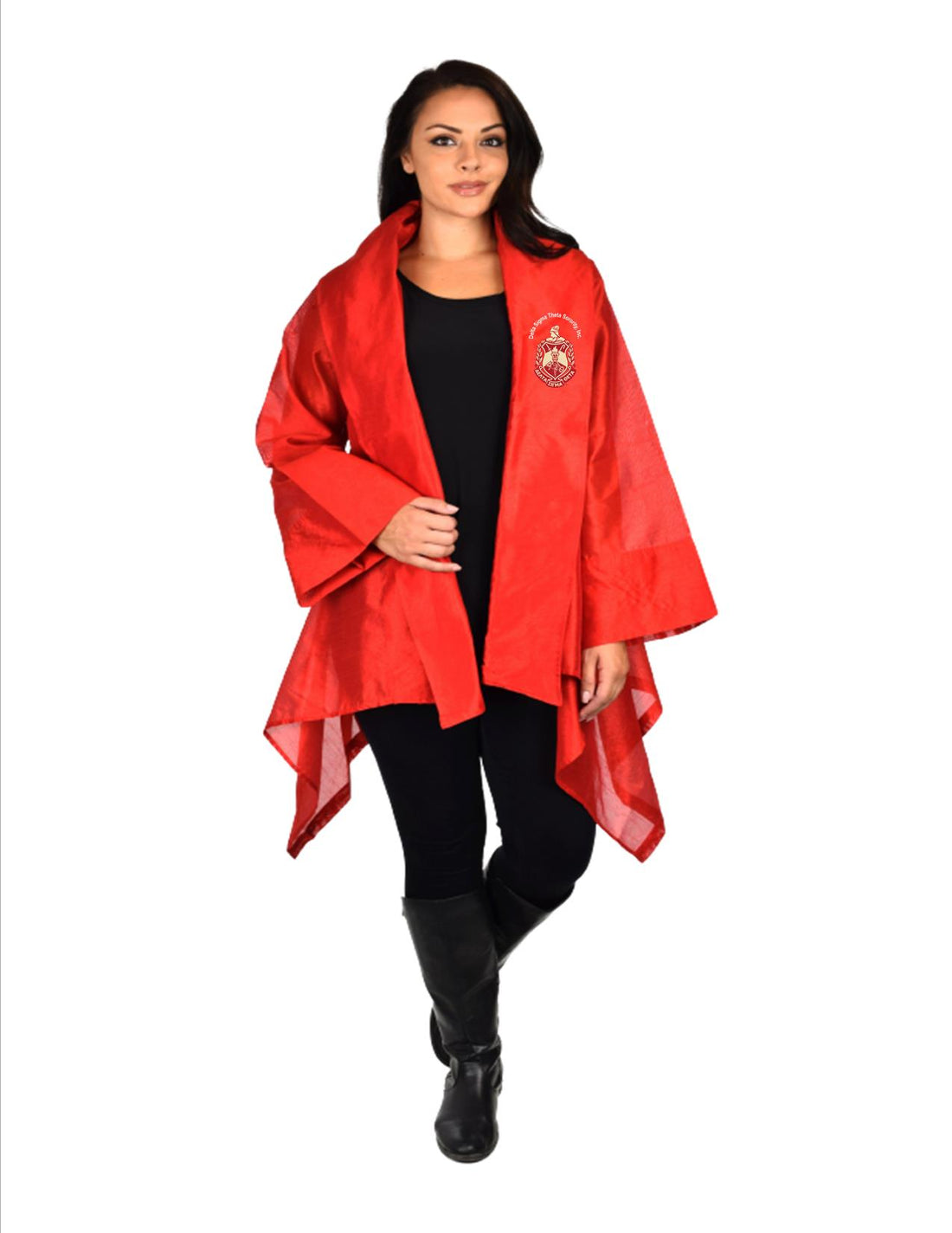 Delta Asymmetrical Poly Silk Loose Jacket (Plus Size)