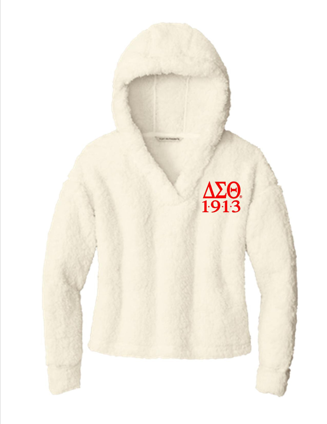 Delta Cropped Sherpa Hoodie