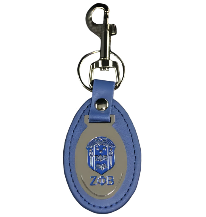 Zeta Phi Beta Leather Keychain