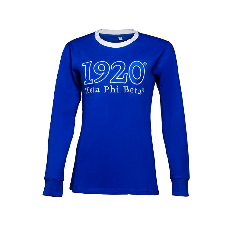 Zeta Raised-Letter Longsleeve Tee