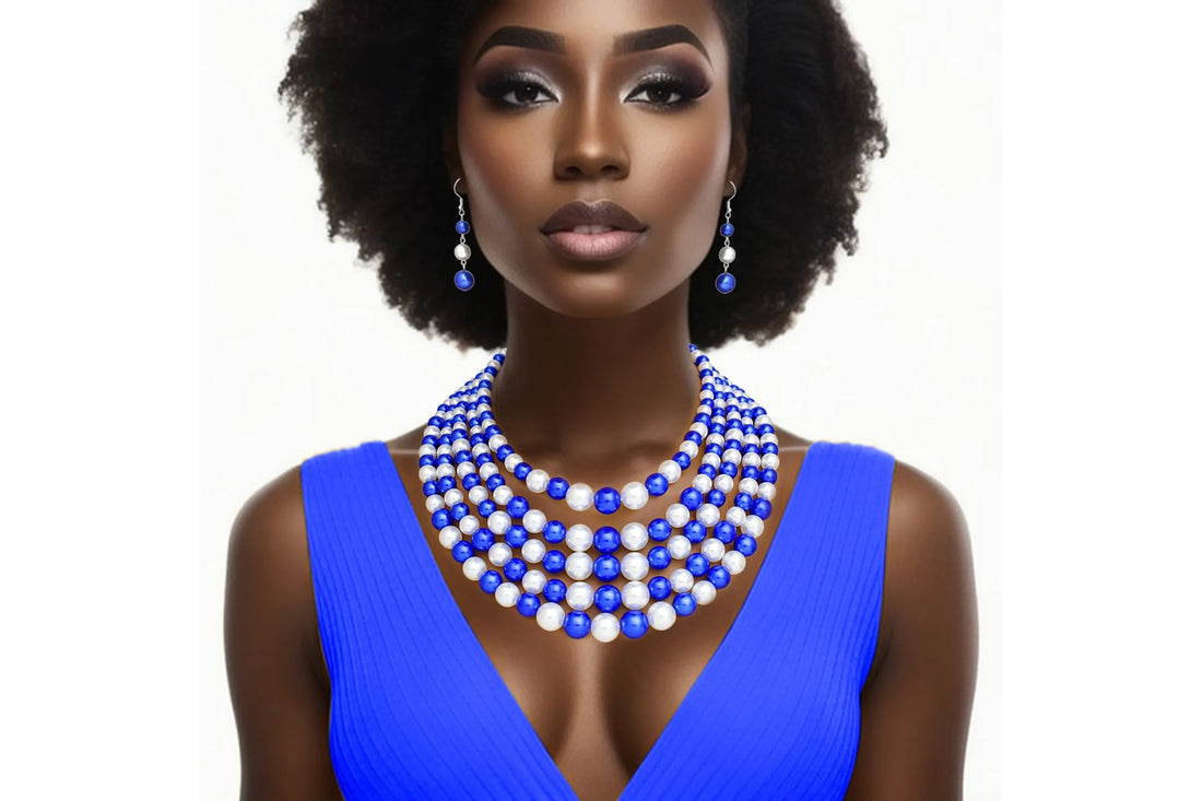 Zeta Phi Beta Pearl 5 Strand Necklace