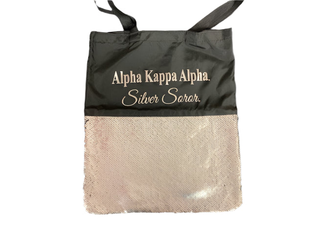 AKA Silver Soror Flip Sequin Tote Bag