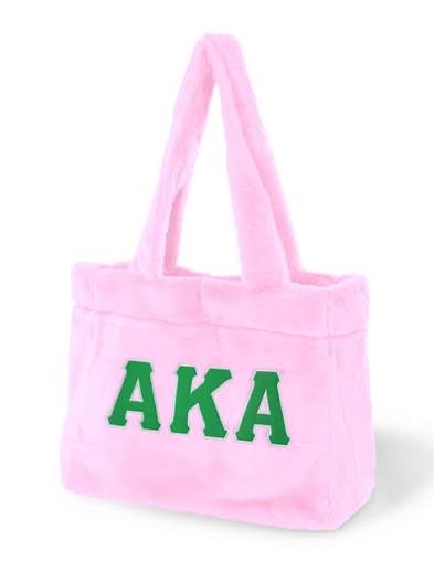 Alpha Kappa Alpha AKA Sorority Faux Fur Bag