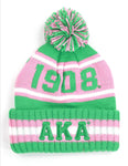AKA Beanie Cap (Pink & Green)