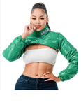 AKA Ultra Cropped Latex Puffer Jacket (Junior Cut)