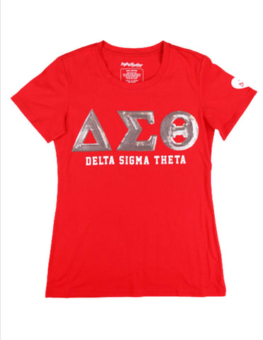 Delta Sequin Patch Tee (Red)