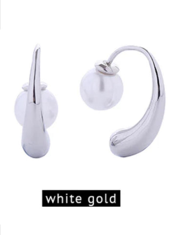 AKA 14k Gold Dipped Prince Rubert Drop Pearl Earring (White Gold)