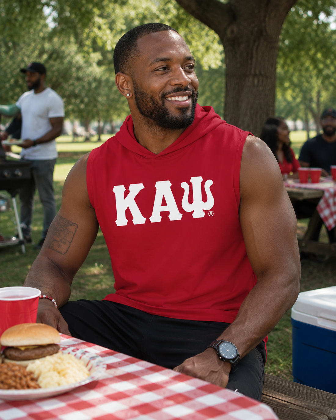 Kappa Sleeveless Hooded Tee (Red)
