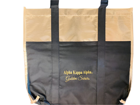 AKA Golden Soror Black Non-woven Tote