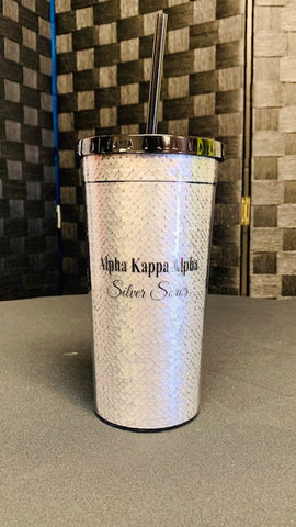 AKA Silver Soror Sequin Tumbler