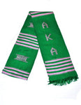 AKA Handwoven Kente Stole (Pink or Green Available)