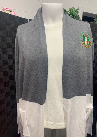 AKA Gray and White Cardigan (long)