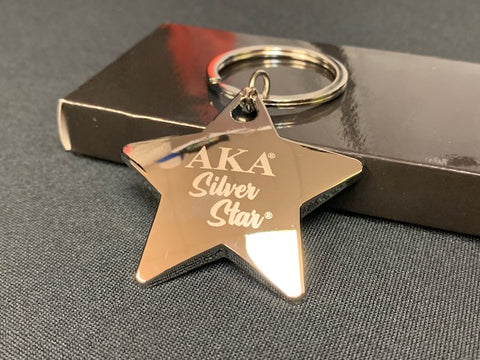 AKA Silver Soror Star Keychain