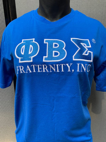 Phi Beta Sigma Blue T-Shirt With Greek Letters