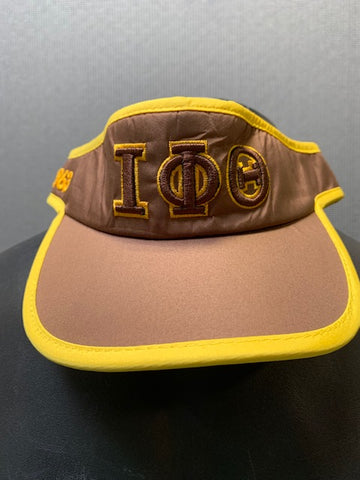 Iota Phi Theta Charcoal Brown Visor with Gilded Gold Trim