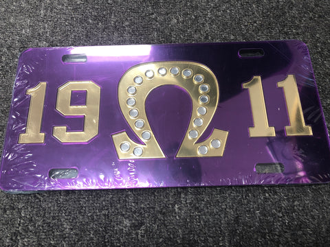 Omega Psi Phi License Plate - Front Purple