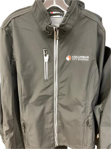 CCS Ladies Full Zipper Jacket Black w/ White Trim with Apple Logo